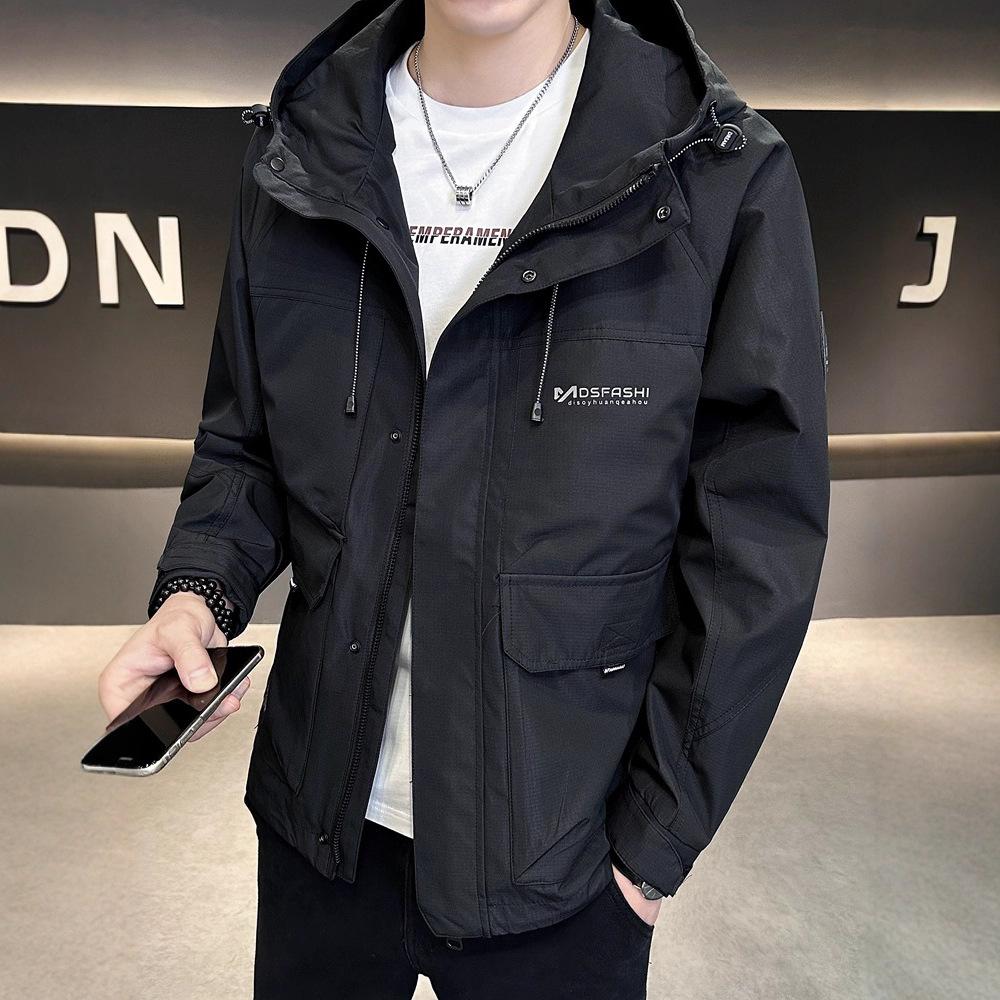 Autumn New Hooded Jacket Men's Loose Spring and Autumn Windproof Jacket Popular Coat