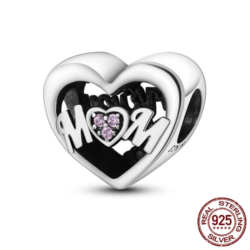 New In MotherS Day Copper Charm Mom Mother Family Charm Bead Fits Genuine Bracelets DoItYourself Woman Jewellery Gifts