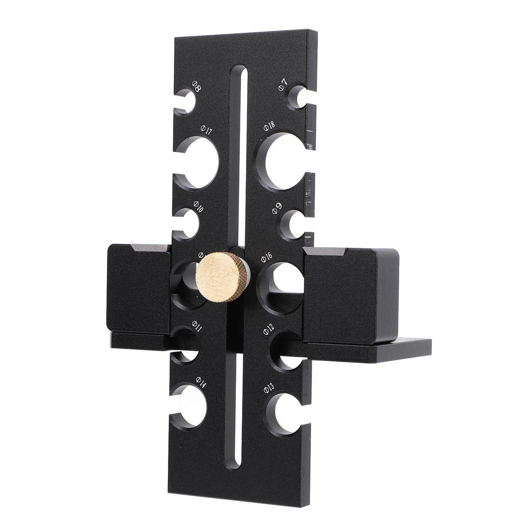 Dübelherstellungs-Vorrichtungssatz Holz 12 Löcher Einstellbare Schneidplatte Aluminiumlegierung Bohrmaschine Fräsen Runde Stange Hilfswerkzeug