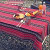 Versatile Abstract Outdoor Picnic Tablecloth In Vibrant Tribal Native American Design 43 X 55 Inches