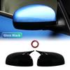 2 PCS For Skoda Fabia 2008-2014 Rearview Side Mirror Cover Cap Glossy Black /Carban Car Mirror Cover Accessories