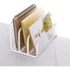 SANRUI Acrylic Mail File Organizer Sorters for Desk, 3 Upright Compartments Laddered Clear Desktop Vertical Letter Holder, Multifunction Envelope