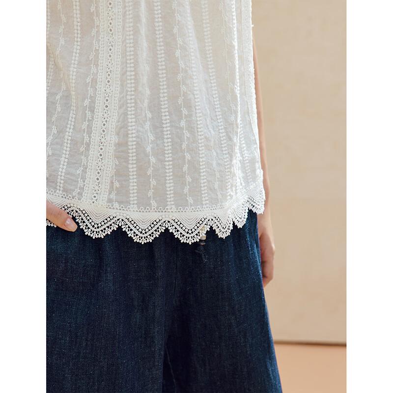 INMAN French Lace Embroidered Cotton Shirt