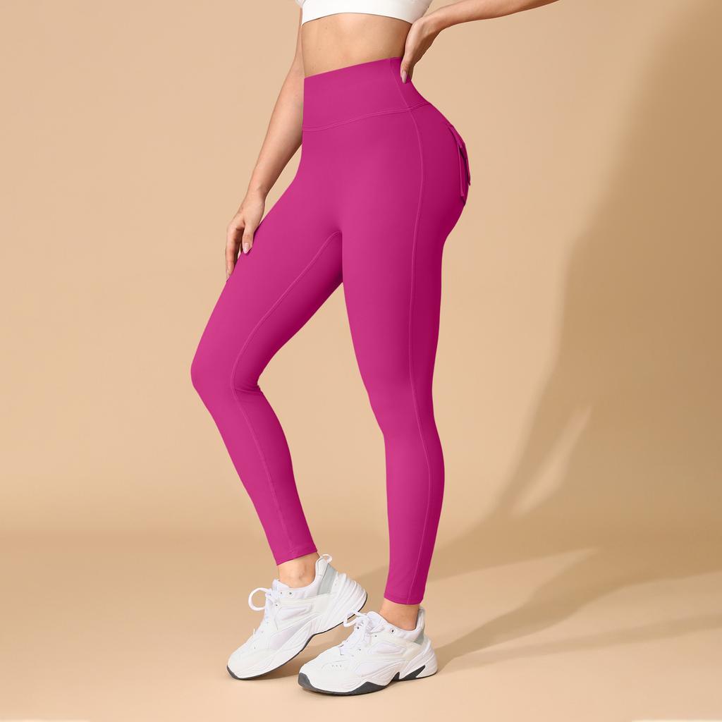 Pocket Peach Butt Fitness Yoga Pants Women's High Waist Hip Lifting Fleece Elastic Running Tight Sports Fitness Pants
