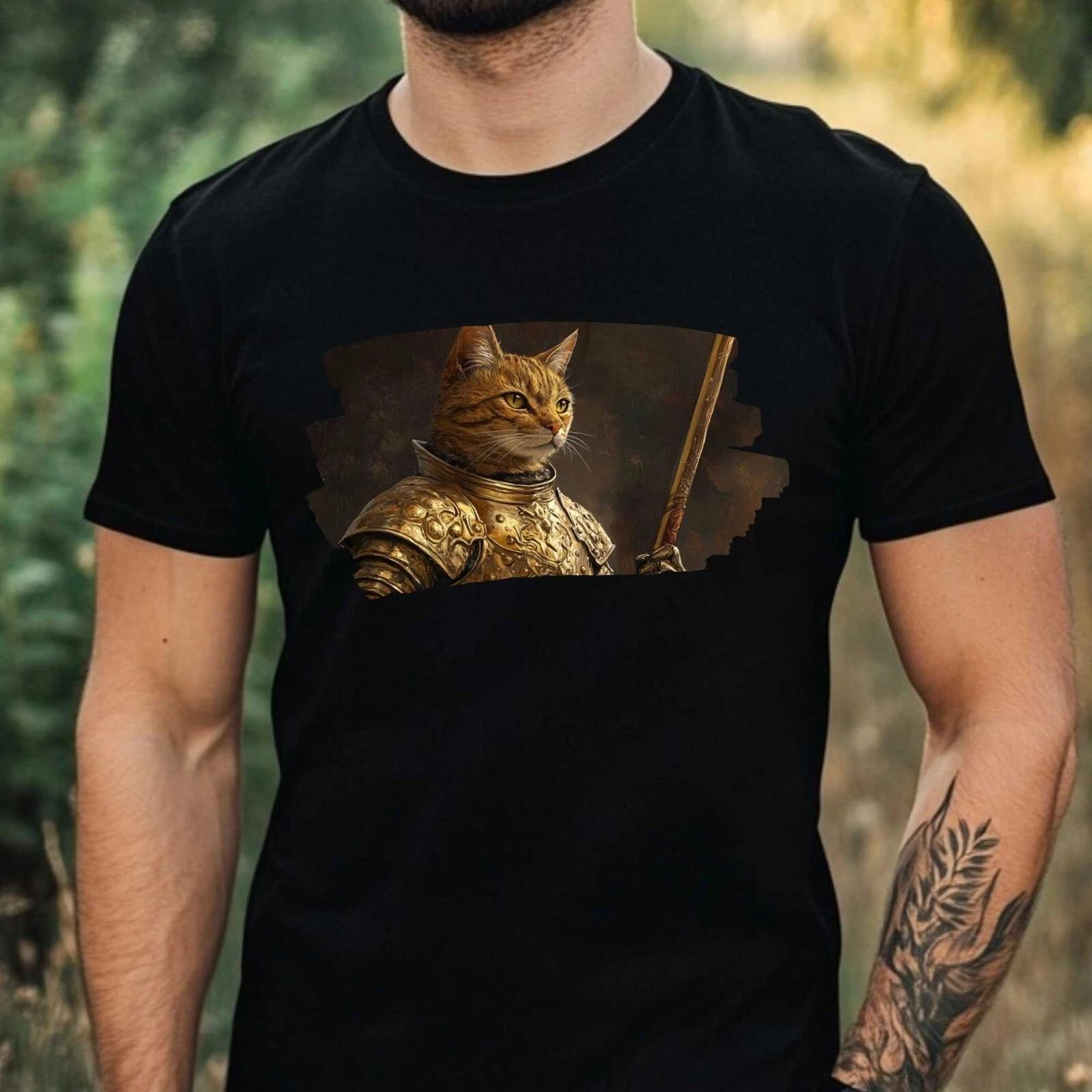 T-Shirt Herren Katzen Krieger Motiv Baumwolle Größe XS bis 5XL XXXL