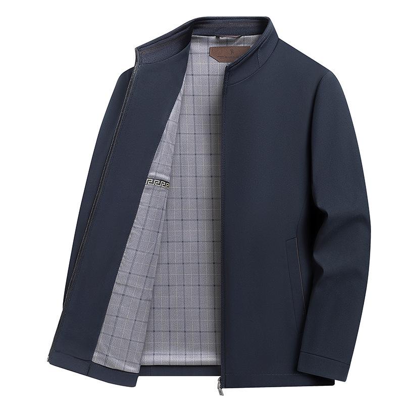 2026 Men's Spring/Autumn Business Casual Stand Collar Jacket: Middle-aged Zipper Style