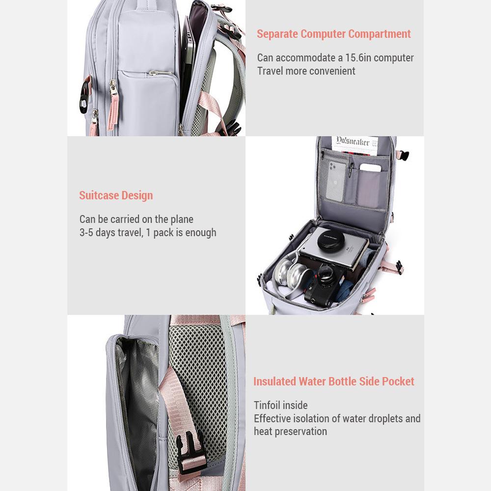 Rucsac de călătorie pentru drumeții și camping Ușor și rezistent la apă Capacitate mare cu USB