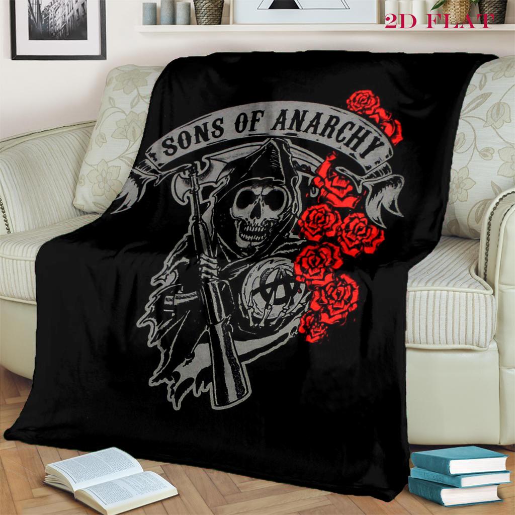 Reaper's Rebellion: Sons Anarchy Blanket Suitable for All Seasons Soft and Comfortable Office Rest Blanket Sheet Digital Printing