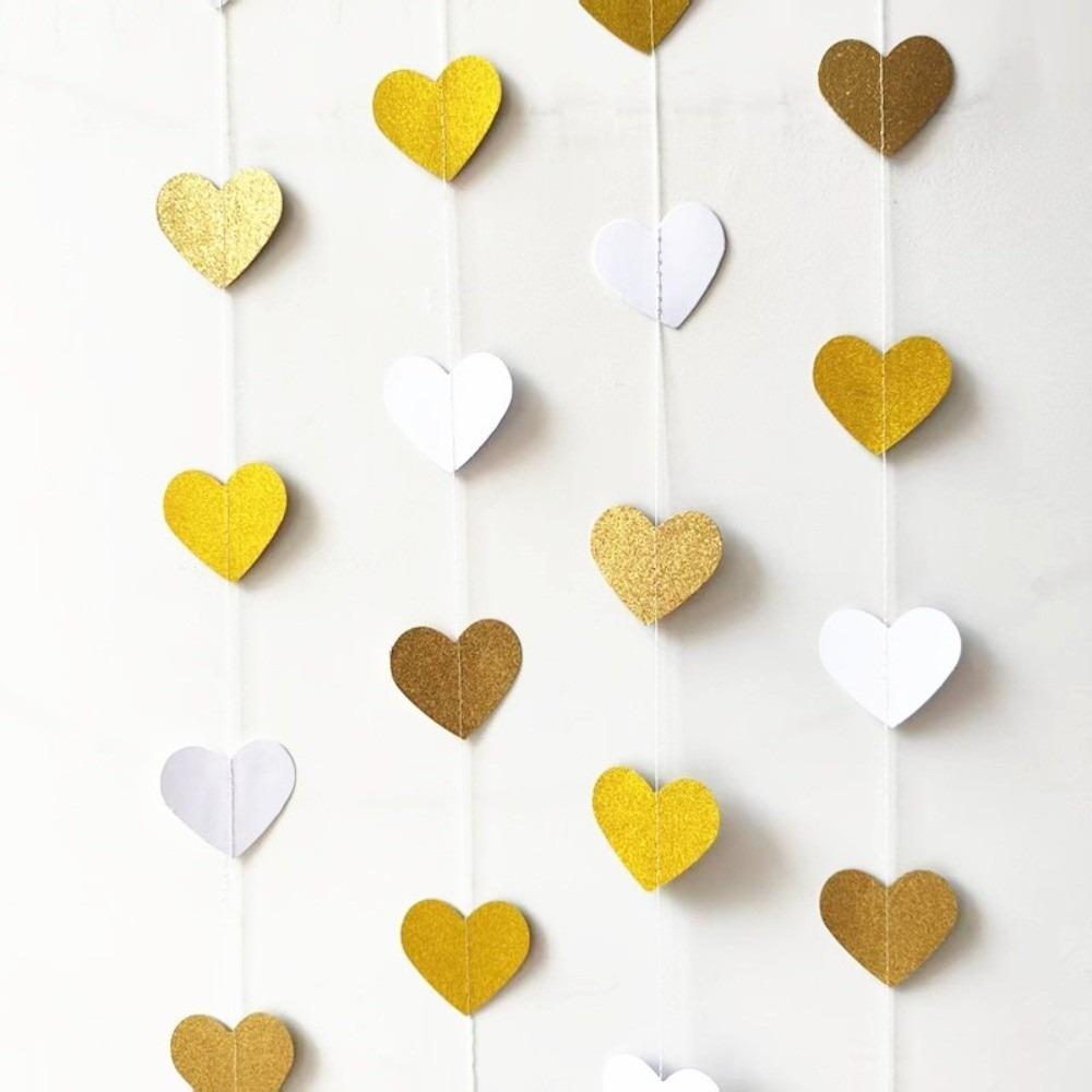 Paper Heart Streamer Banner Decorative Paper Garland Paper Heart Decorations Wedding Decorations