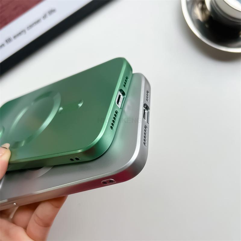 Luxuriöse Magsafe Kabellose Lade Handyhülle Für iPhone 15 14 13 12 11 Pro Max 15 Plus Magnetisch Matte Stoßfänger Objektivschutzhülle