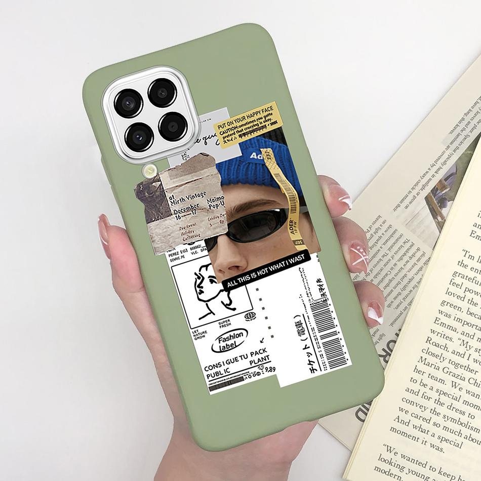 For Samsung Galaxy M33 5G Case Heart Cartoon Silicone Matte Shockproof Phone Cover For SamsungM33 GalaxyM33 M 33 Funda Shell TPU