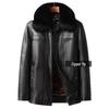 Men's Plus Velvet Thickened Leather-Fur Jacket - Dad Style, Loose Fit, Winter Coat
