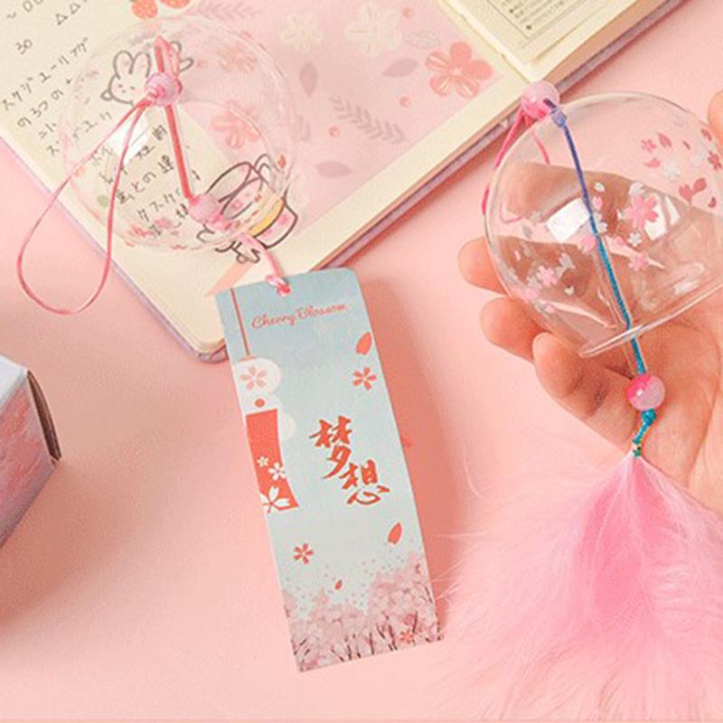 1Pc 1Pc Kreative Japan Stil Hibiscus Decor Muster Glas Hängen Windspiel