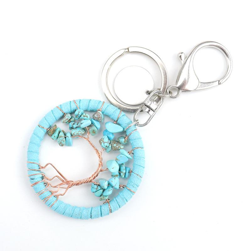 Creative Handmade Tree Of Life Pendant Key Pendant Leather Rope Keychain Jewelry Bag Pendant K12