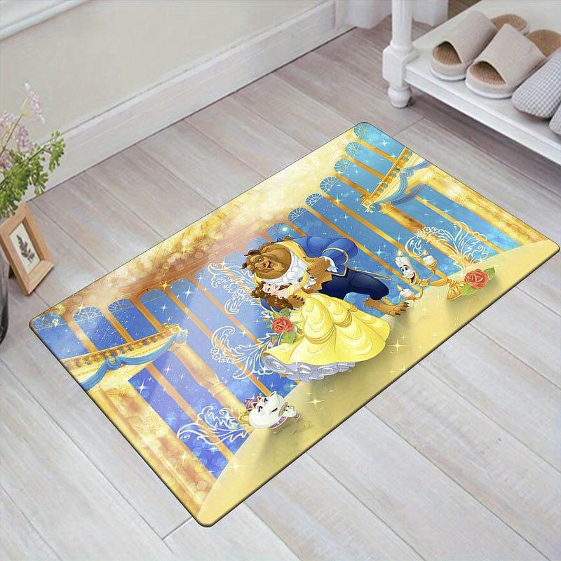 

1pc Disney beauty and the beast Pattern Carpet Area Rug Non-slip Carpet Hand Washable Floor Mat Suitable For Living Room Bedroom Home Decor 60cm by 90cm
