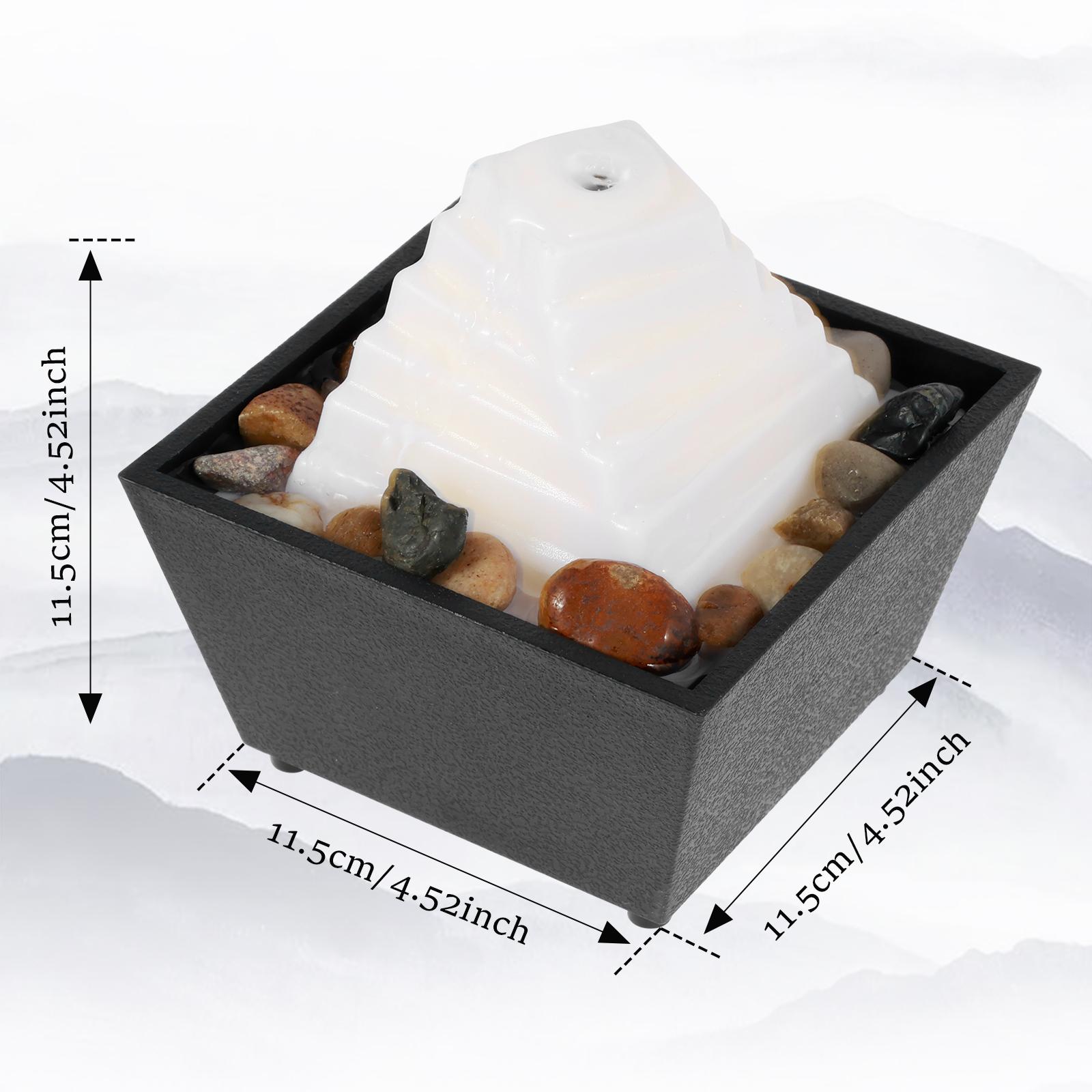 

Tabletop Fountain Water Circulating LED Ring Lights Decor Flowing Water Ornaments Meditation Lucky Fortune Craft for Home Office