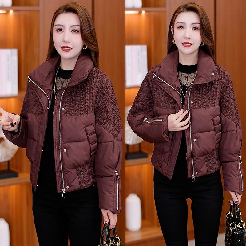 Down cotton fashionable and thin jacket women's down cotton jacket short warm foreign style small man