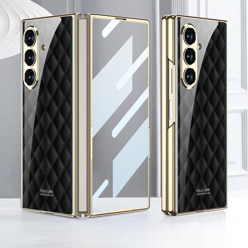 Für Samsung Z Fold 7 Handy Galvanisiertes Voll Schachbrettmuster Handyhülle
