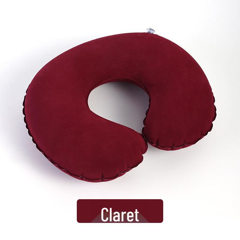 Portable Inflatable U-Shaped Neck Pillow for Travel, Office, Car & Airplane Nap Support