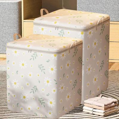 1Pcs Cartoon Daisy Pattern Storage Box Large Capacity Zipper Organizer Versatile Dustproof Container Clothes Storage Bag