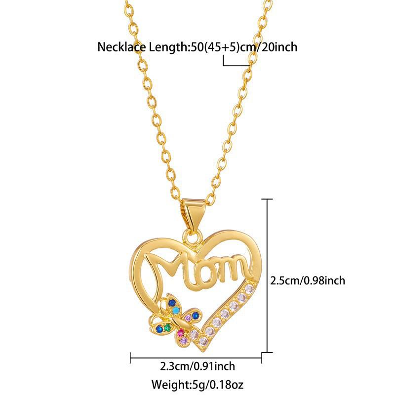 Butterfly Heart Pendant Necklace - Perfect for Mother's Day