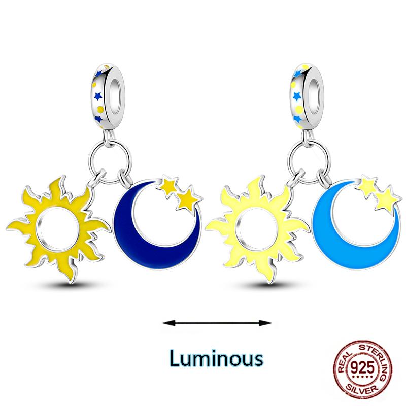 Shining Luminous Firefly Charms Copper Bulb Octopus Jellyfish Bee Fit Dangle Original Bracelets Glow Beads Women Diy Jewelry