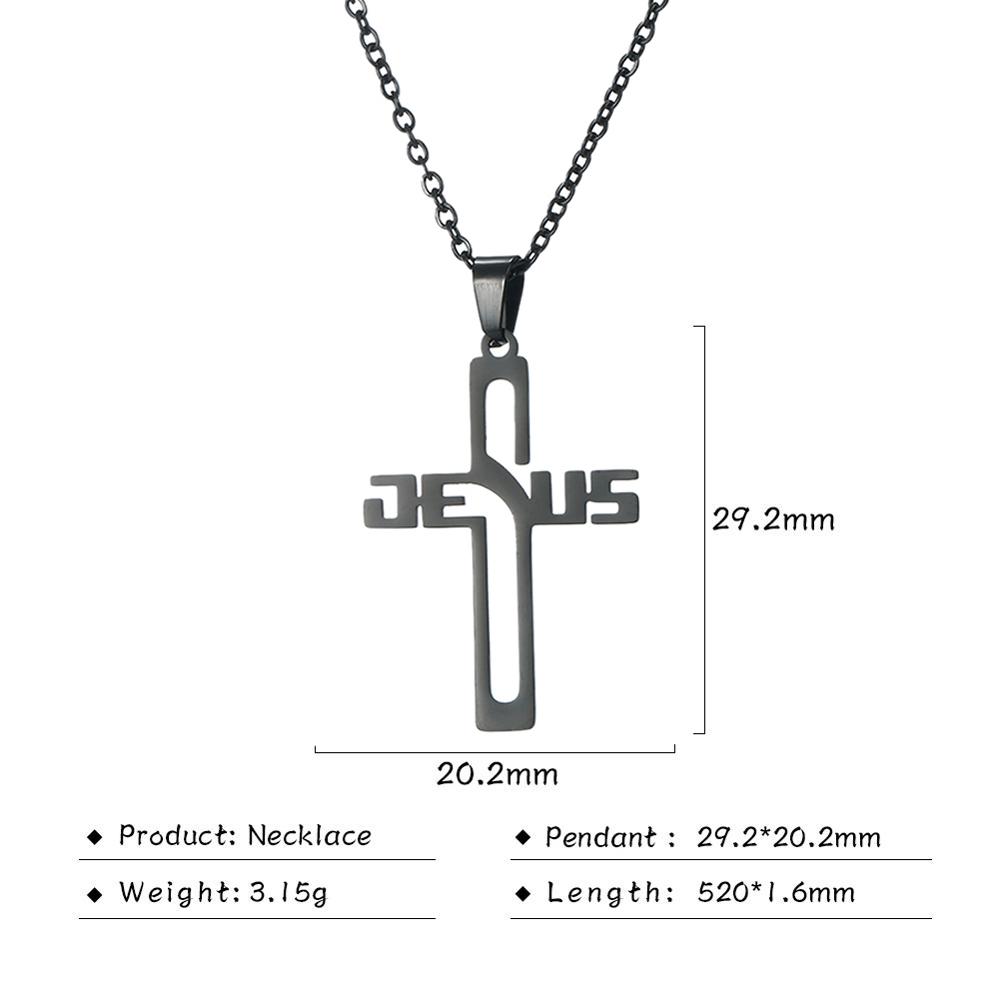 Cazador Jesus Kreuz Hohl Anhänger Halsketten für Damen Herren Christliches Choker Großhandel Edelstahl Schmuck Geburtstagsgeschenke
