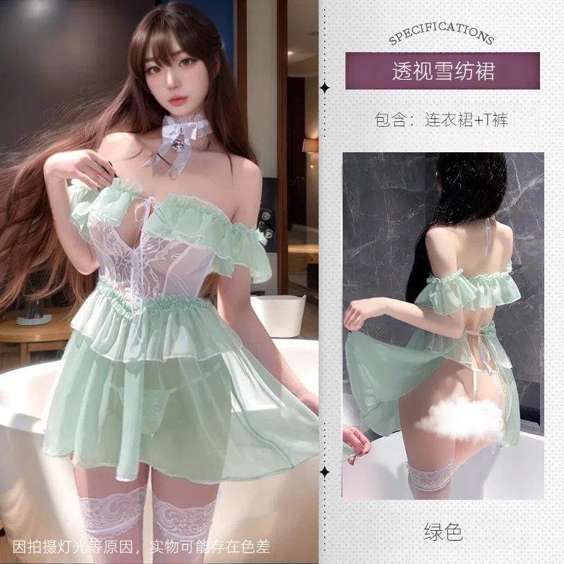 Sexy Underwear Pure and Sweet Girl Showing Buttocks Perspective Dress Seductive Sexy Pure Desire