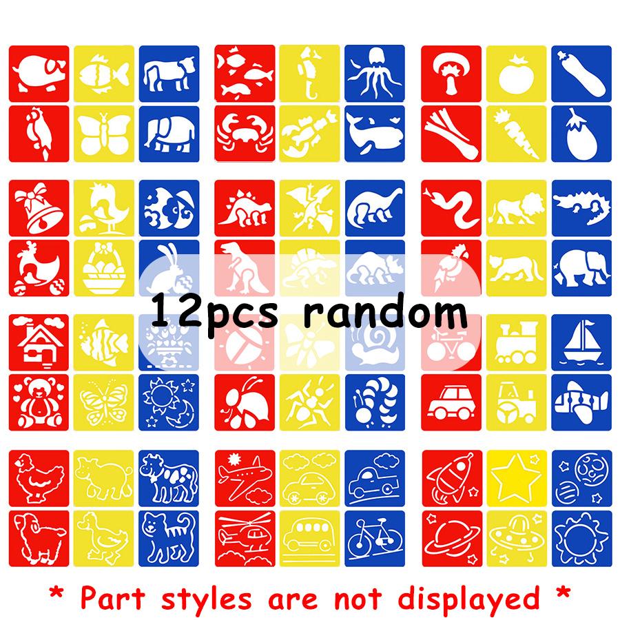 6/12/24Pcs Painting Stencils Reusable Sea Animal & Easter Theme Drawing Templates for DIY Crafts Creative Painting Art Projects