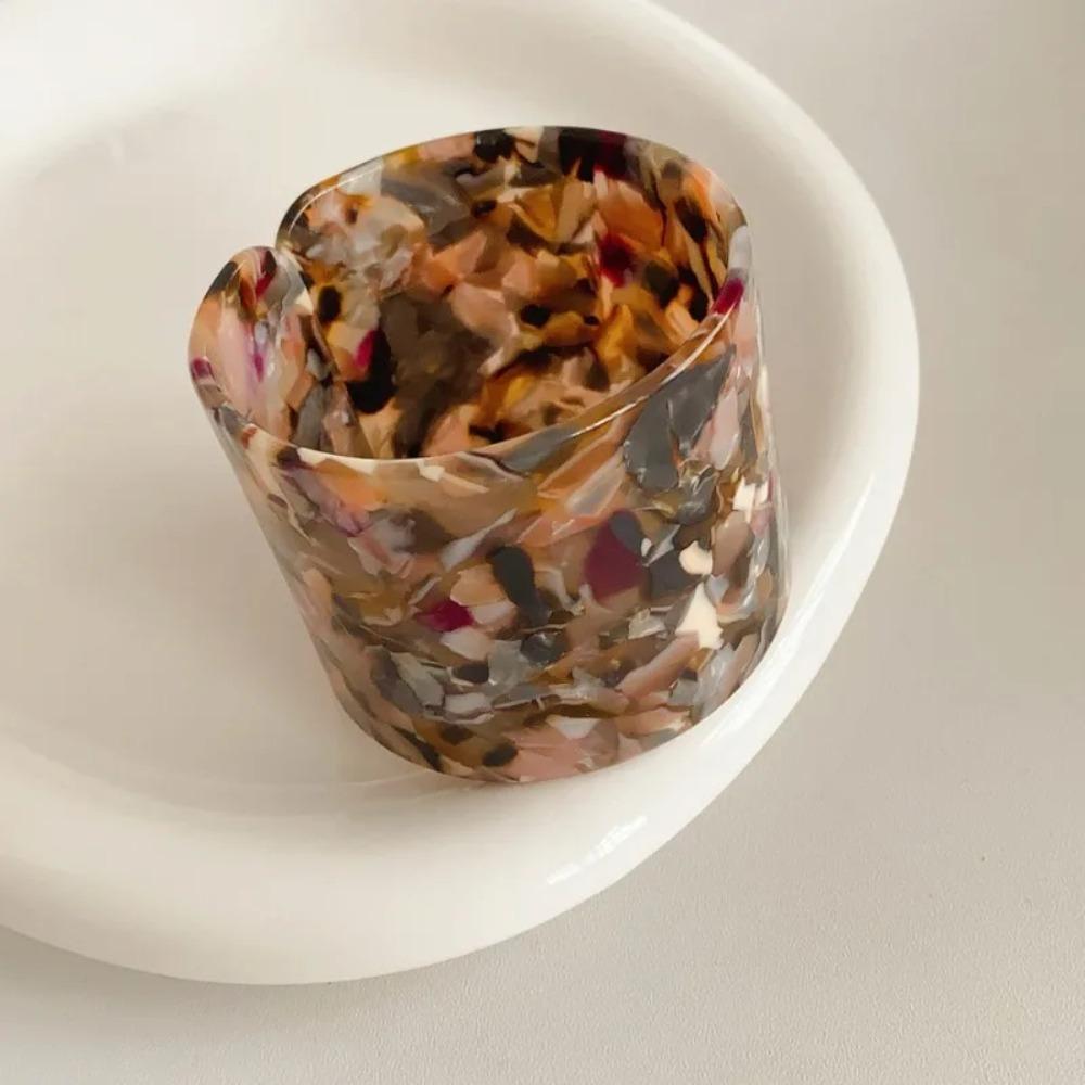 Geometric Open Wide Bracelet Europe American Style Smudged Hand Ring Acelete Plate Bangle  Girls