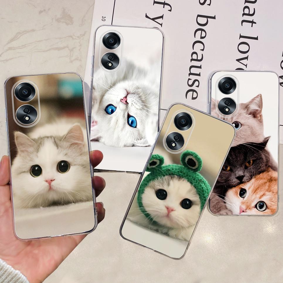 For Cover Oppo A58 4G CPH2577 Case Love Heart Butterfly Cover Shell For Oppo A78 5G 4G CPH2565 Soft Clear TPU Bumper Etui