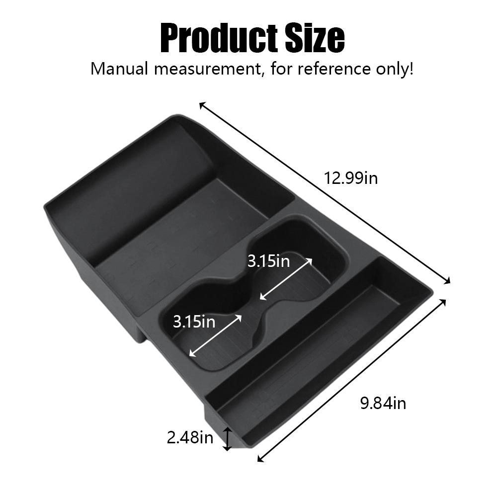 Center Console Lower Organizer Tray For Hyundai Santa Fe 2025 2025 2026 TPE Interior Insert Black Car Cup Holder Car Accessories