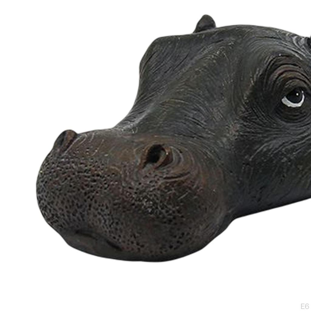 Creative Floating Hippo Head Decoy Pool Floater Ornaments Animals Statue for Water Crafts