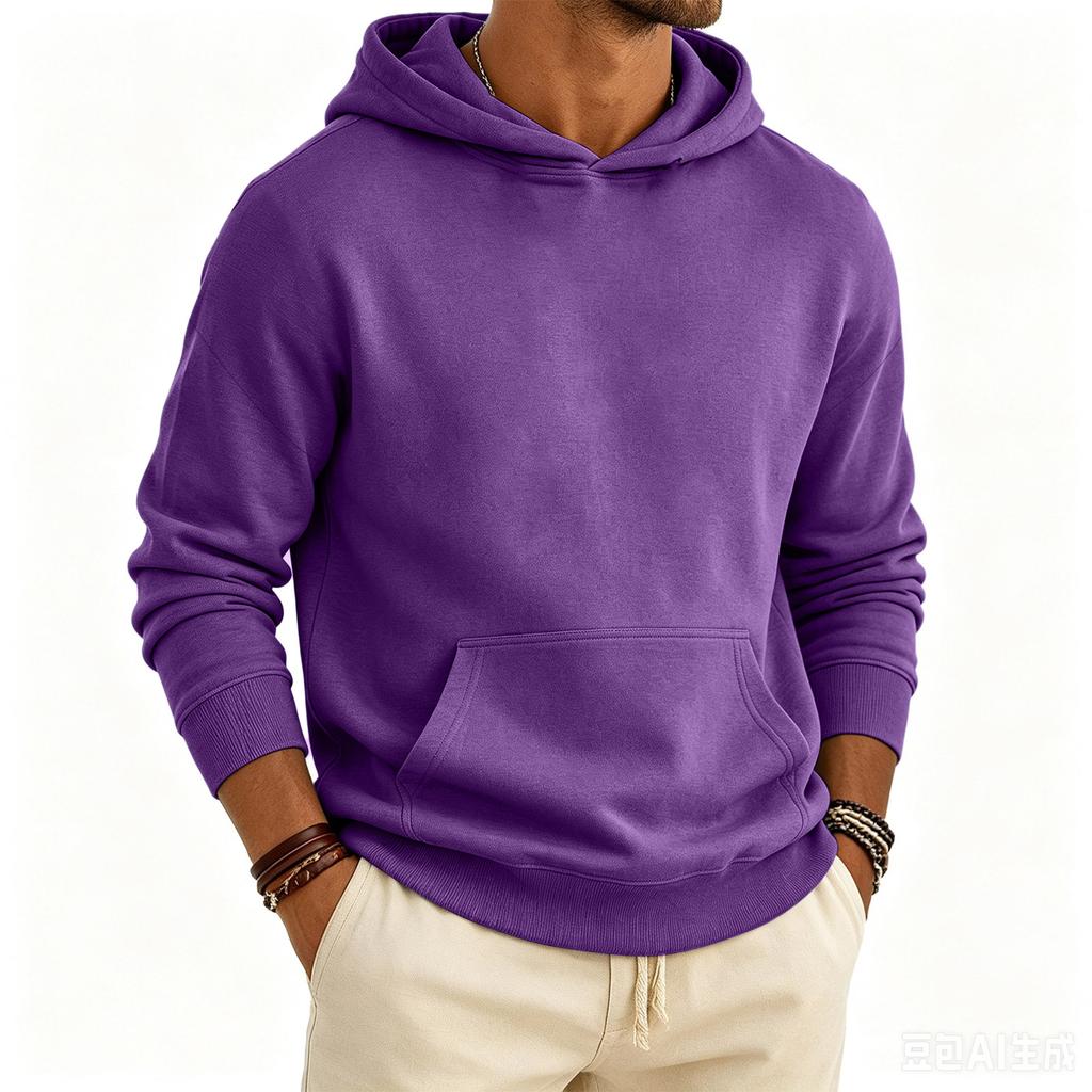 Men's Oversized Drop Shoulder Hoodie with Long Sleeve Pullover for Fall