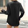Women's Fashion Casual Solid Color Split Button Long Sleeve Shirt Top