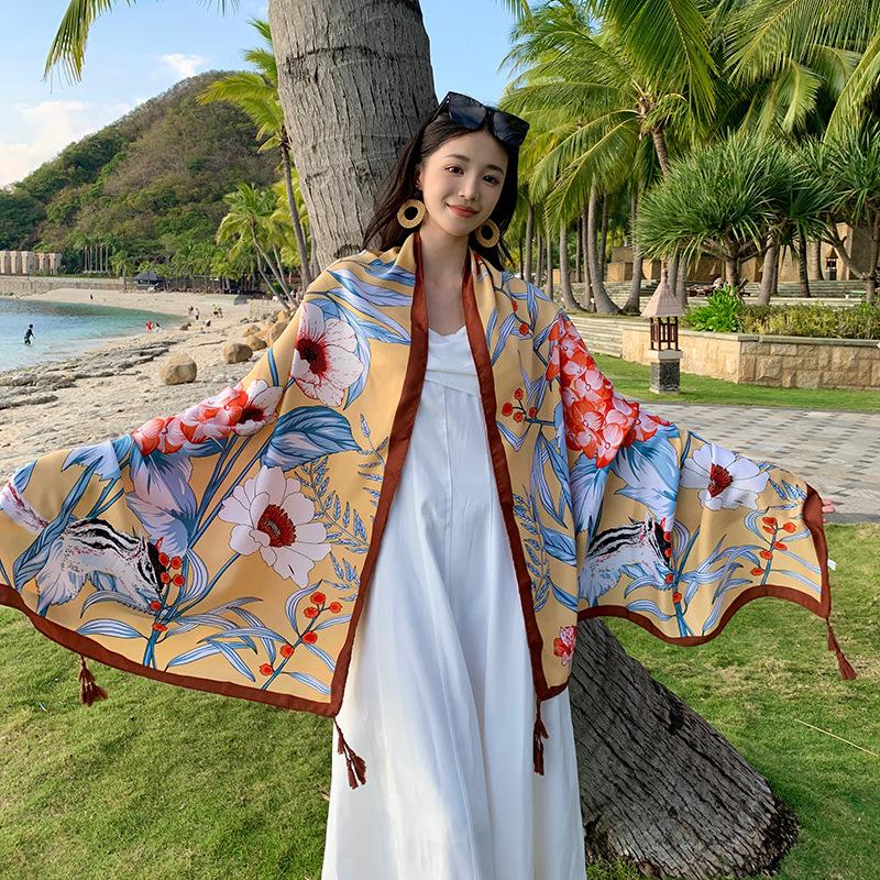 180*90cm Écharpes de Voyage Plage Crème Solaire pour Femmes Bikini Grand Paréo Écharpe Wrap Maillot de Bain Brésilien Cache-Maillots Châles