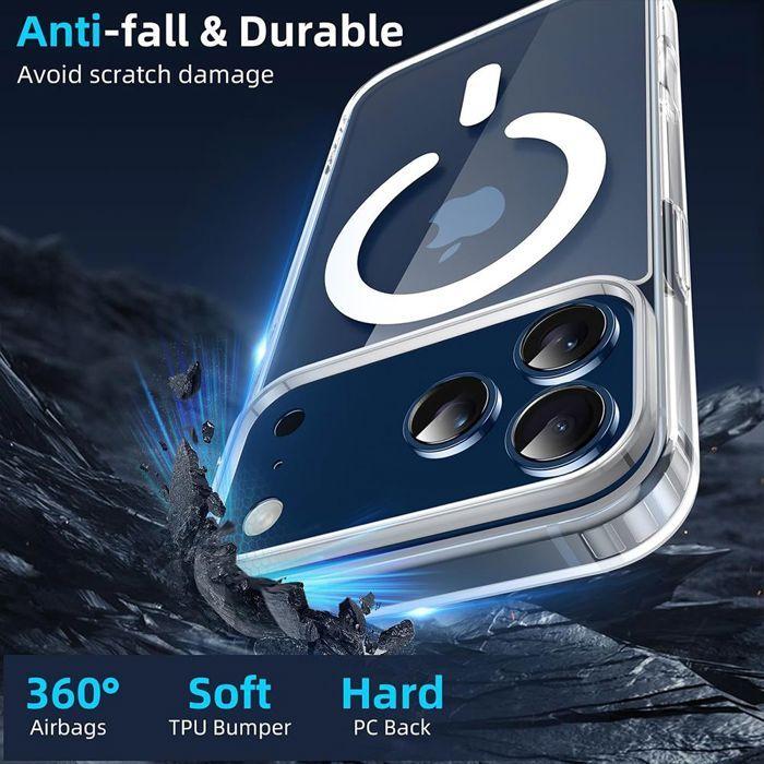 Phone Case - BOOLING - for iPhone 17 Pro - Transparent - Magnetic - Shockproof