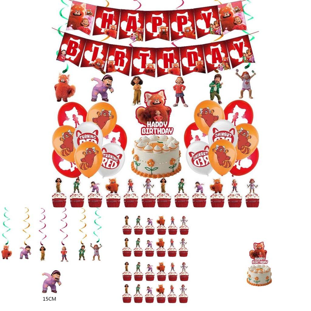 Unique Turning Red Birthday Party Banners Toppers And Balloons