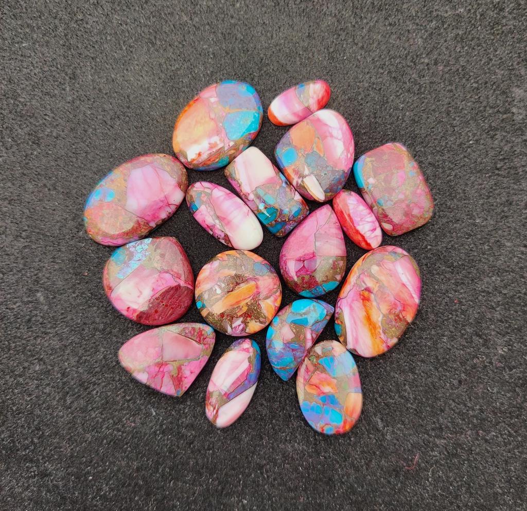 Pink Oyster Turquoise Cabochon, Oyster Turquoise Gemstone, Turquois Mix Lot, Turquoise Cabochon Gemstone.