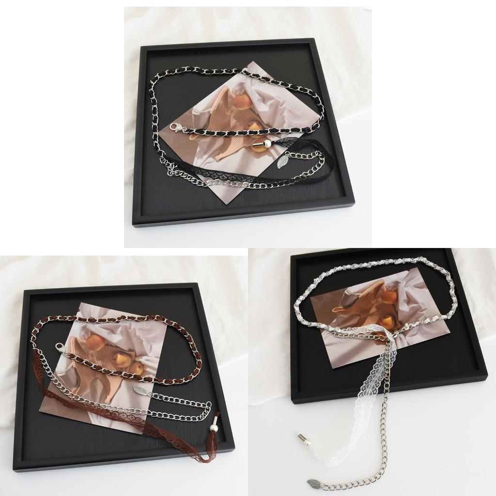 Small Fragrance Style Womens Waist Chain With Lace Chain Tassel Decor For Dresses