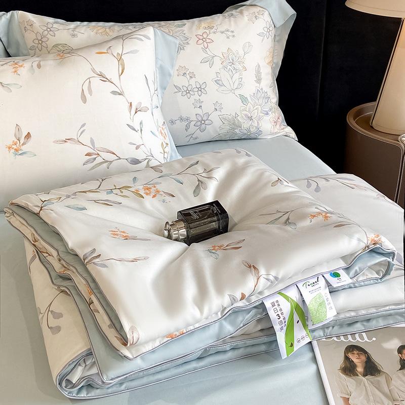 

Премиальный летний комплект из 4 предметов класса А Tencel Lyocell - Прохладное одеяло для кондиционирования воздуха из ледяного шелка с цифровой печатью (100-Счет) 1.8m Fitted Four-Piece Set