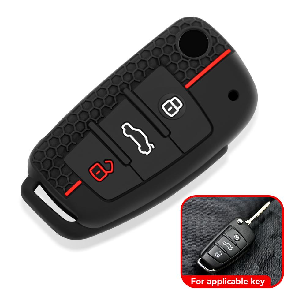 For  A4 B7 A6 C5 C6 A1 A3 8P TT Q3 Q2 Q7 TTS R8 S3 S6 RS3 RS6 Accessories Silicone Car Key Caps Case Cover Fob Keychain