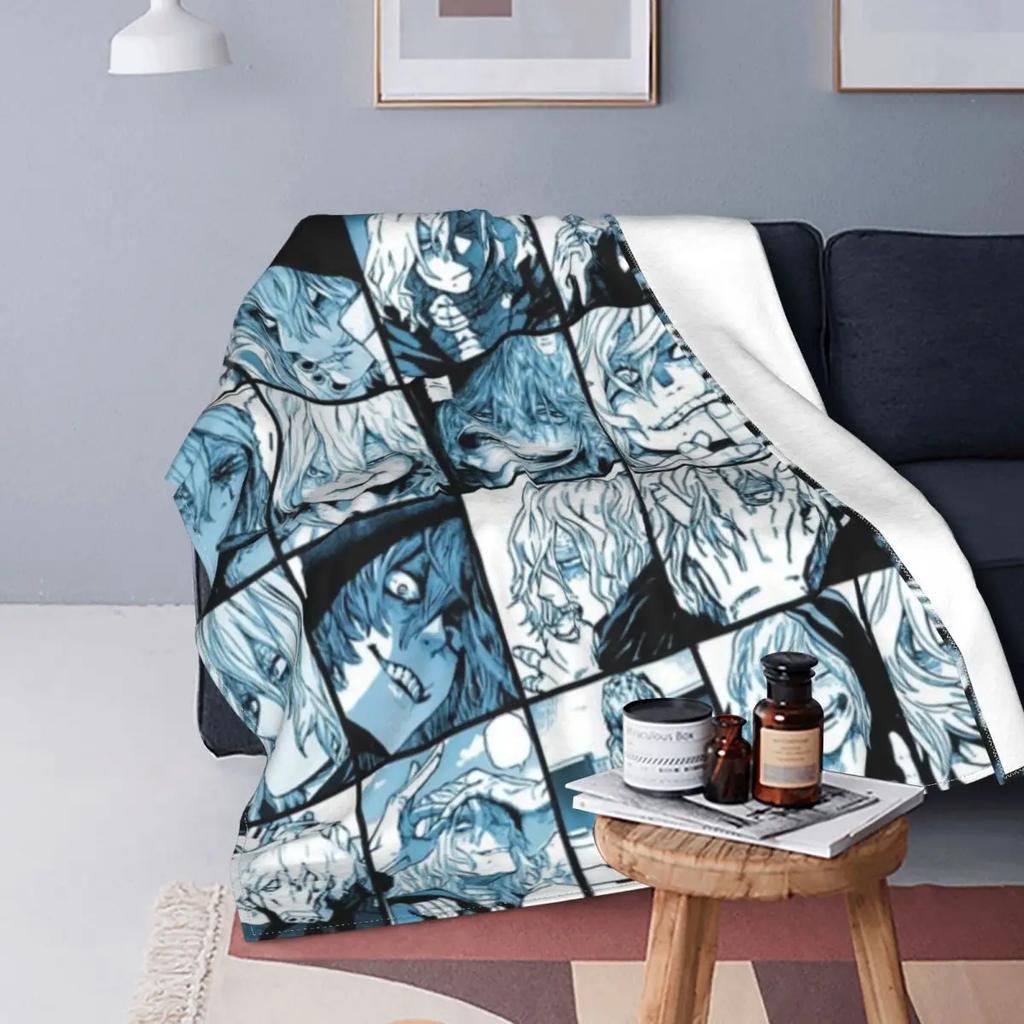 Shigaraki Collage Weiche Warme Koralle Fleece Flanell Decken Für Betten Karierte Decken und Überwürfe Sofadecke Tagesdecke Grinch Decke