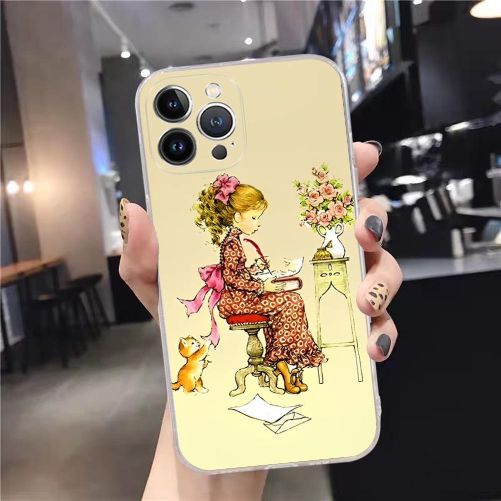 Sarah Kay Girls cute Phone Case For iPhone 15 14 11 12 13 Mini Pro XS Max Cover 6 7 8 Plus X XR SE 2020 Funda Shell