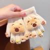 1 pair Capybara Children Glove Five Finger Cold-proof Gloves Thick Winter Plush Glove  Outdoors