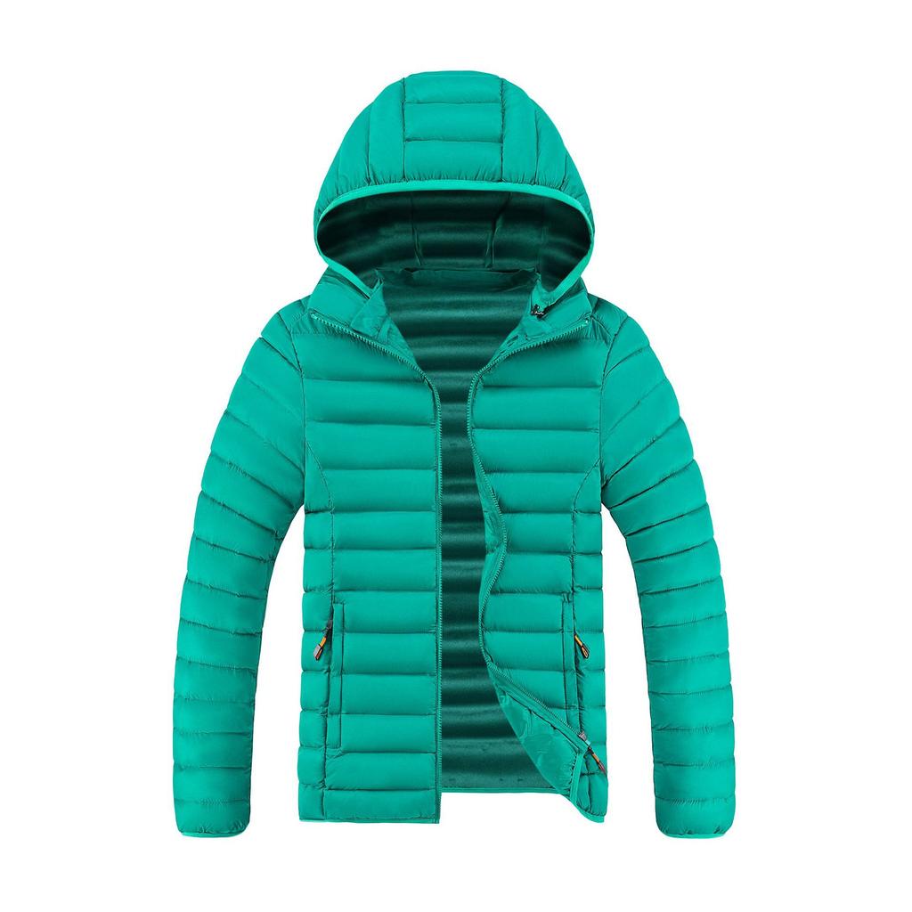 Men's Casual Cotton Jacket Hooded Solid Color Winter Daily