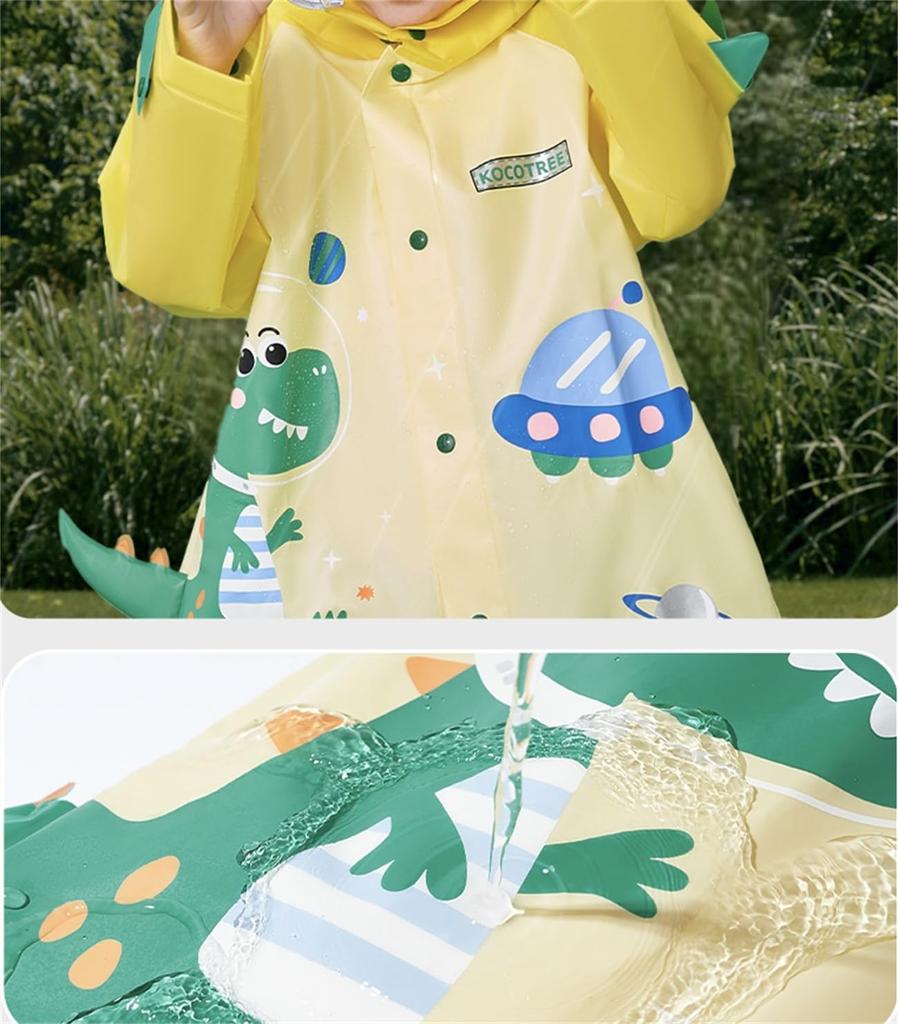 Kids Raincoat for Rainwear for Dinosaur Animal Elementary School Student Rain Storage Pouch Rainy Season Kindergarten L [VIISEN] Girls, Children's