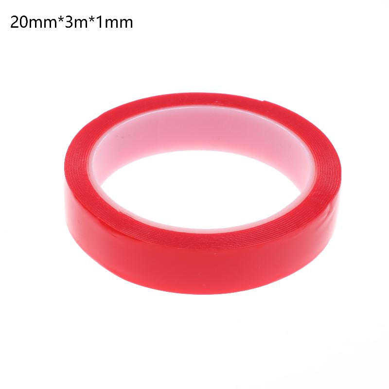 3Meter 10/20/30mm Width Transparent Tape Double Sided Tape Nano Tape Washable Adhesive Nano Traceless Sticker Glue Red