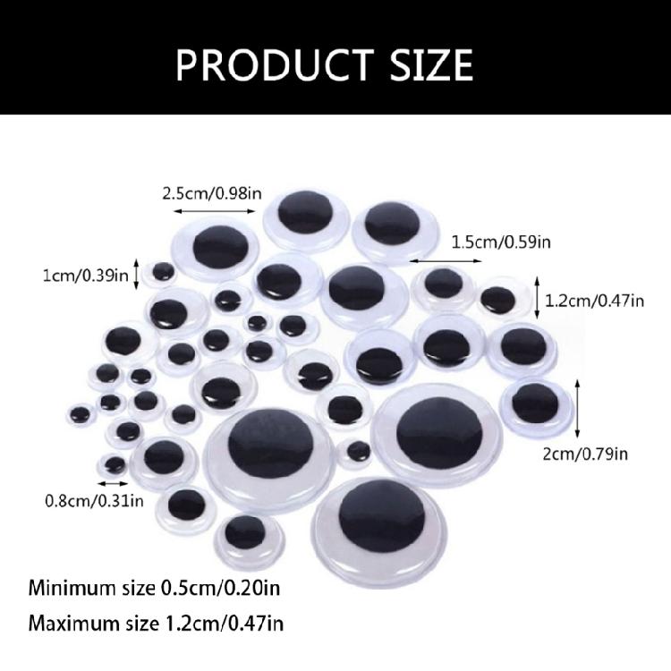 Round Eyes Wobbly Eyes Plastic Craft Eyes for DIY Scrapbooking Toy Crafts