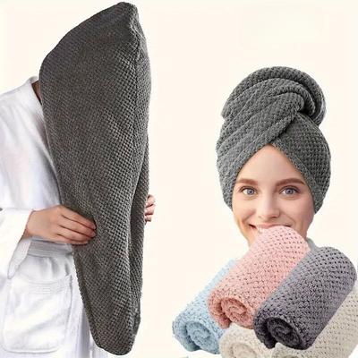 Ultraweiches Mikrofaserhandtuch – trocknet schnell, super saugfähiger Wickel für Frauen und Mädchen, sanfte Pflege für lockiges oder strapaziertes Haar, solides Badezimmer-Accessoire